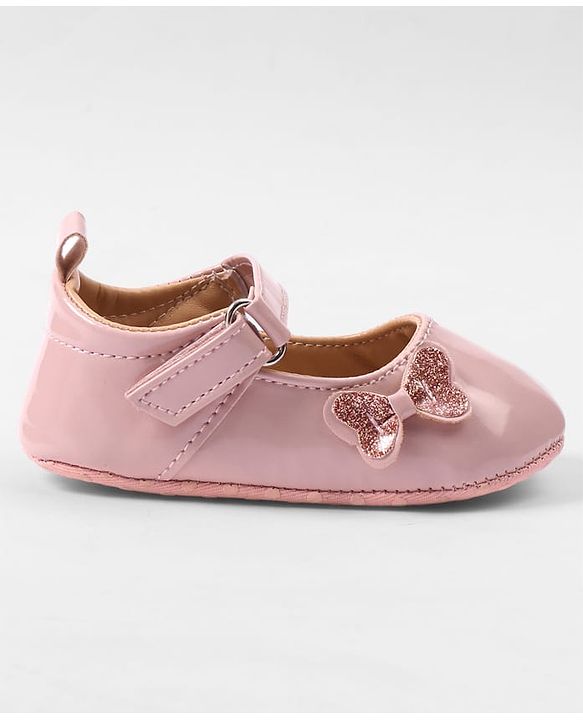 Cute Walk by Babyhug Velcro Closure Booties with Bow Applique - Pink