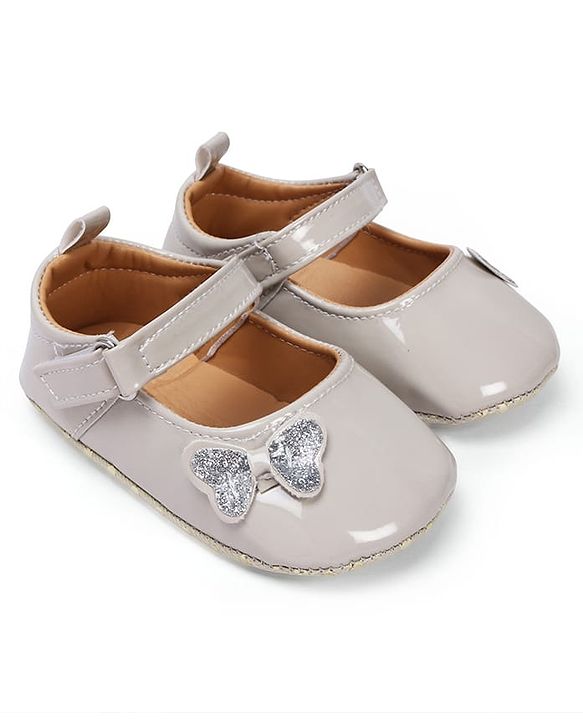Cute Walk by Babyhug Velcro Closure Booties with Bow Applique - Pink
