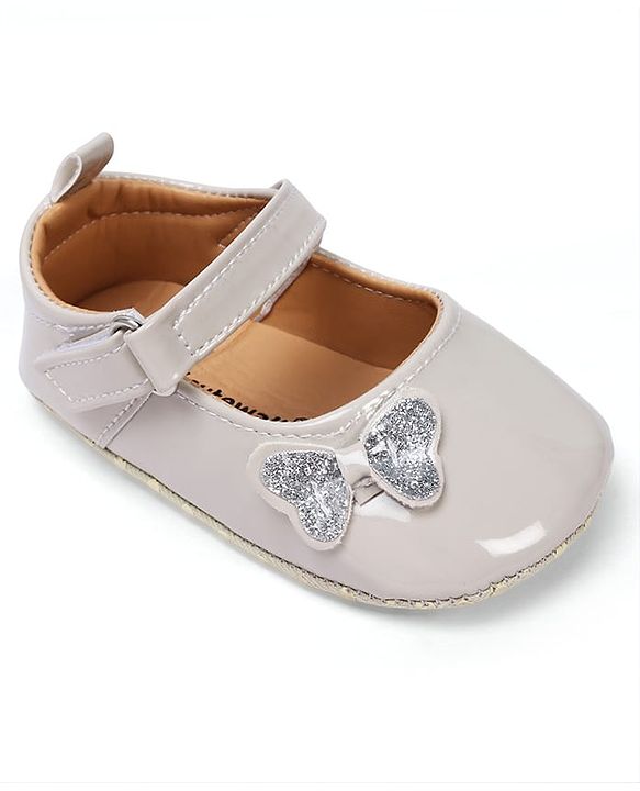 Cute Walk by Babyhug Velcro Closure Booties with Bow Applique - Pink