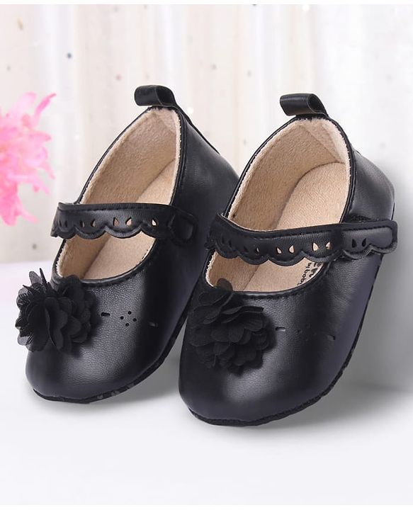 Cute Walk by Babyhug Booties with Velcro Closure & Floral Applique - White