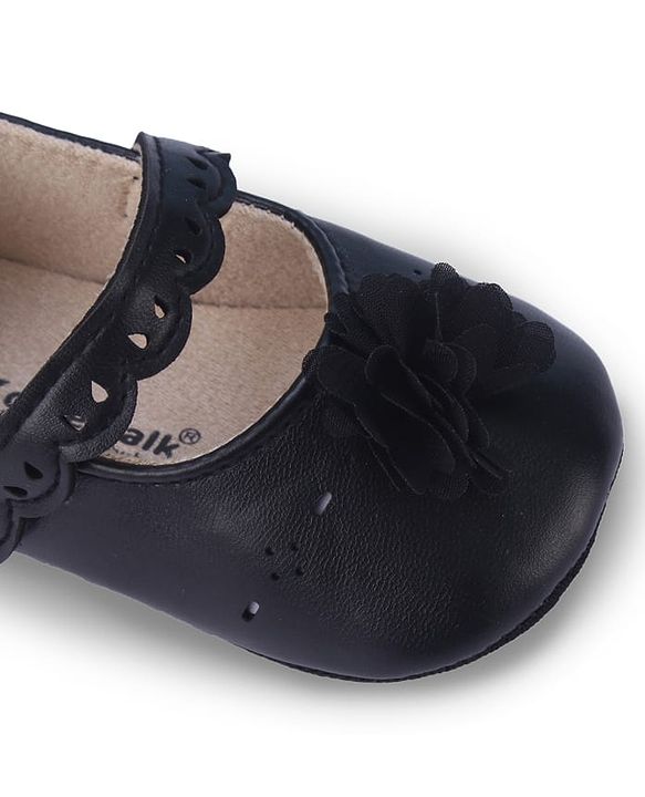 Cute Walk by Babyhug Booties with Velcro Closure & Floral Applique - White
