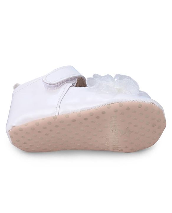 Cute Walk by Babyhug Booties with Velcro Closure & Floral Applique - White