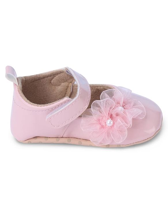 Cute Walk by Babyhug Booties with Velcro Closure & Floral Applique - White