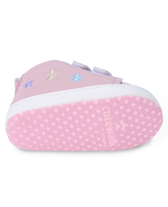 Cute Walk by Babyhug Booties with Velcro Closure - Pink
