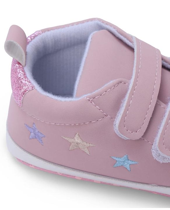 Cute Walk by Babyhug Booties with Velcro Closure - Pink