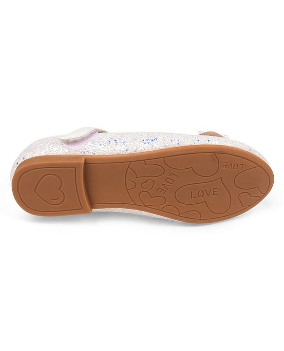 Pine Kids Velcro Closure Ballerina with Bow Applique - White