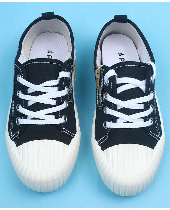 Pine Kids Casual Shoes With Smiley Design - Black