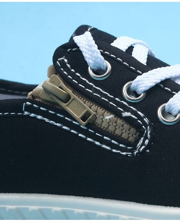 Pine Kids Casual Shoes With Smiley Design - Black