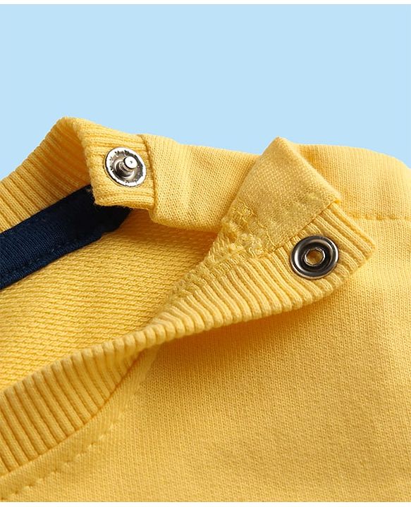 Babyhug Cotton Knit Full Sleeves Sweatshirt with Animal Graphics Pack of 2 - Yellow & White