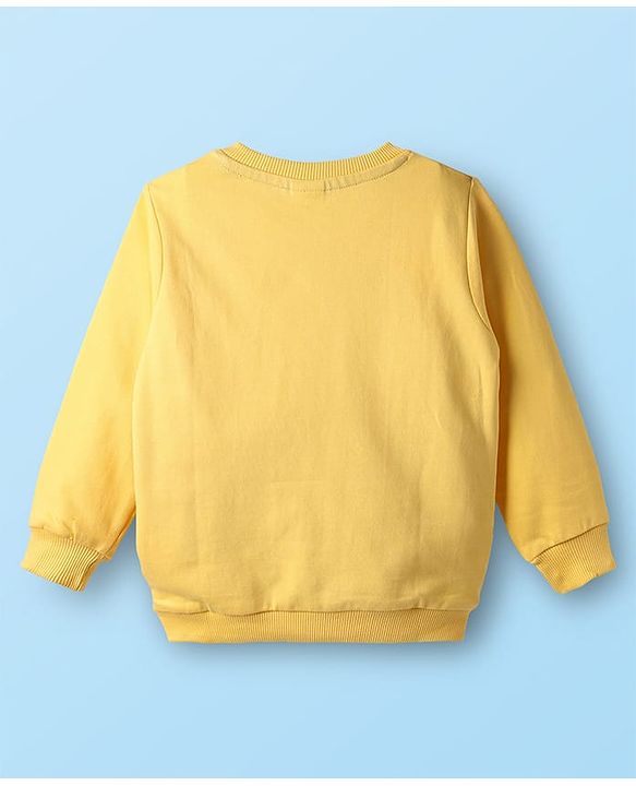 Babyhug Cotton Knit Full Sleeves Sweatshirt with Animal Graphics Pack of 2 - Yellow & White
