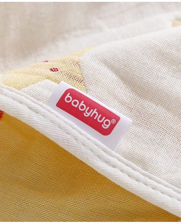 Babyhug 6 Layer 100% Cotton Gauze Muslin Baby Blanket | Super Soft | Breathable | Absorbent - Yellow