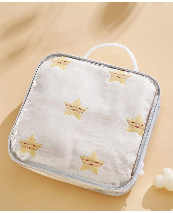 Babyhug 6 Layer 100% Cotton Gauze Muslin Baby Blanket | Super Soft | Breathable | Absorbent - Yellow
