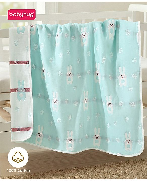Babyhug 6 Layer 100% Cotton Gauze Muslin Baby Blanket | Super Soft | Breathable | Absorbent - Yellow