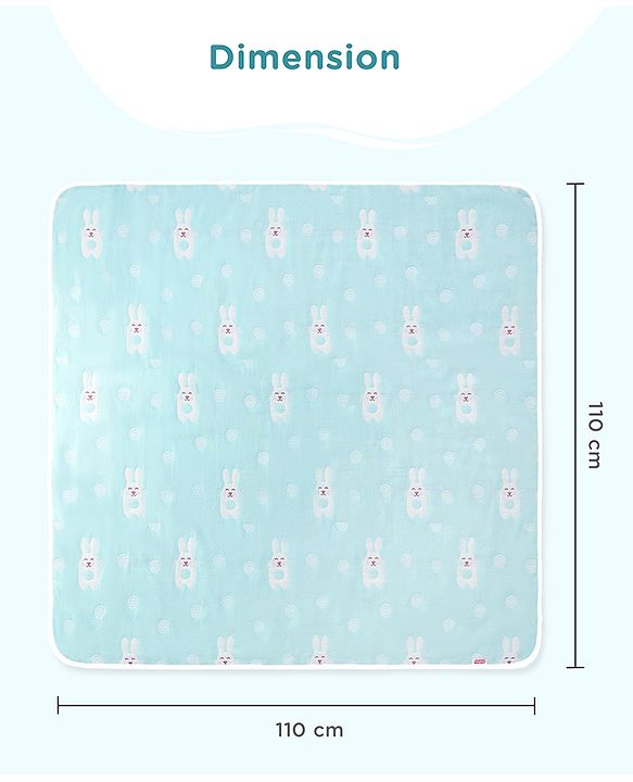 Babyhug 6 Layer 100% Cotton Gauze Muslin Baby Blanket | Super Soft | Breathable | Absorbent - Yellow