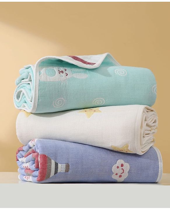Babyhug 6 Layer 100% Cotton Gauze Muslin Baby Blanket | Super Soft | Breathable | Absorbent - Yellow