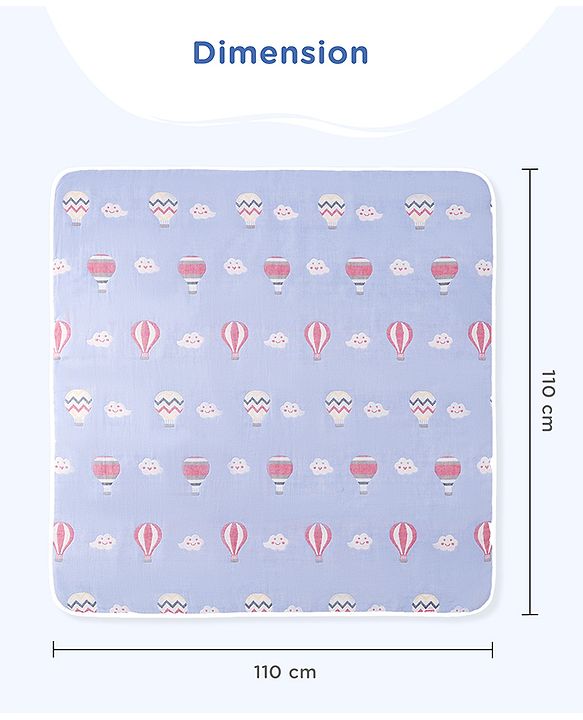Babyhug 6 Layer 100% Cotton Gauze Muslin Baby Blanket | Super Soft | Breathable | Absorbent - Yellow