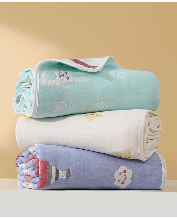 Babyhug 6 Layer 100% Cotton Gauze Muslin Baby Blanket | Super Soft | Breathable | Absorbent - Yellow