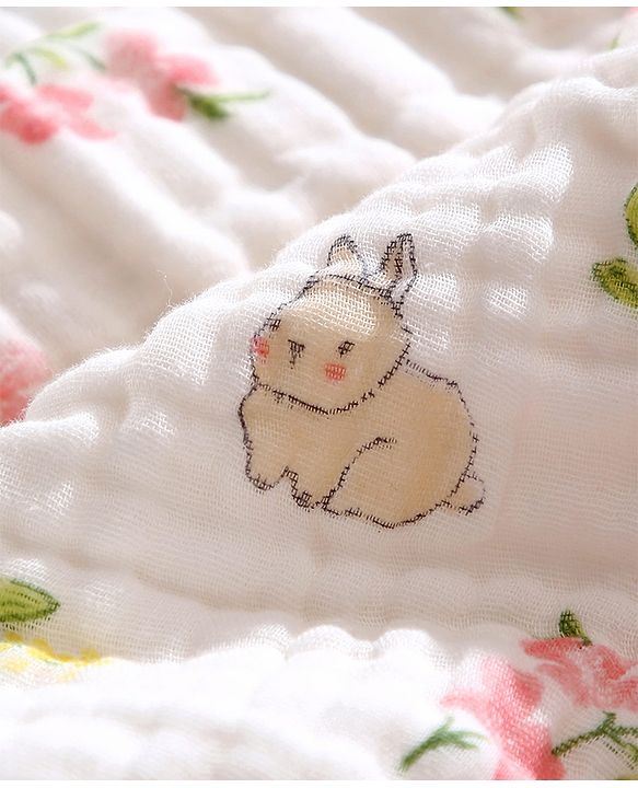 Babyhug 6 Layer Muslin Baby Blanket with Contrast Wide Edge Panda Print - Green| Absorbent Soft & Breathable| All Season Blanket| New Born Gifting| Bath Towel, Wrapper, Feeding Towel| Machine Washable
