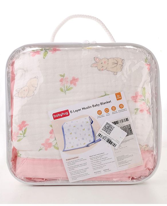 Babyhug 6 Layer Muslin Baby Blanket with Contrast Wide Edge Panda Print - Green| Absorbent Soft & Breathable| All Season Blanket| New Born Gifting| Bath Towel, Wrapper, Feeding Towel| Machine Washable