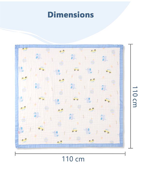 Babyhug 6 Layer Muslin Baby Blanket with Contrast Wide Edge Panda Print - Green| Absorbent Soft & Breathable| All Season Blanket| New Born Gifting| Bath Towel, Wrapper, Feeding Towel| Machine Washable