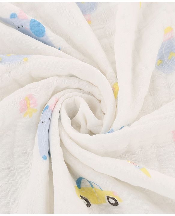 Babyhug 6 Layer Muslin Baby Blanket with Contrast Wide Edge Panda Print - Green| Absorbent Soft & Breathable| All Season Blanket| New Born Gifting| Bath Towel, Wrapper, Feeding Towel| Machine Washable