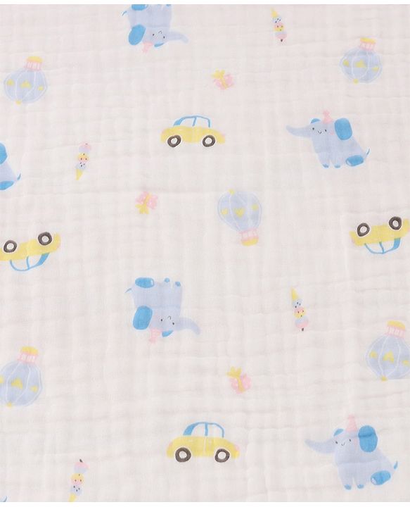 Babyhug 6 Layer Muslin Baby Blanket with Contrast Wide Edge Panda Print - Green| Absorbent Soft & Breathable| All Season Blanket| New Born Gifting| Bath Towel, Wrapper, Feeding Towel| Machine Washable