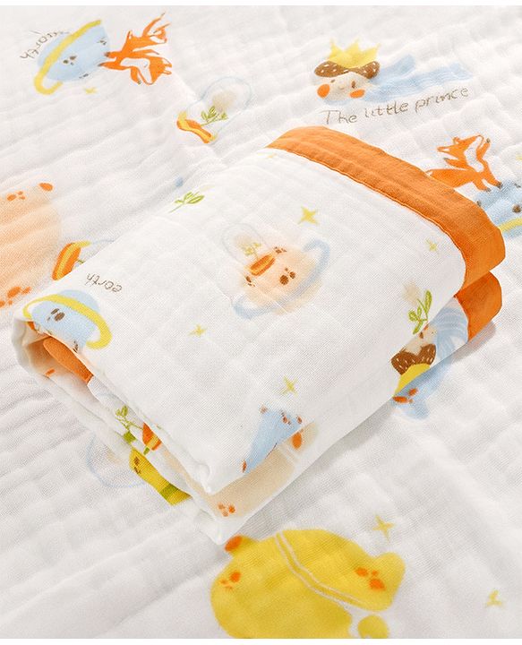 Babyhug 6 Layer Muslin Baby Blanket with Contrast Wide Edge Panda Print - Green| Absorbent Soft & Breathable| All Season Blanket| New Born Gifting| Bath Towel, Wrapper, Feeding Towel| Machine Washable