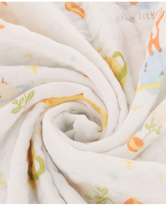 Babyhug 6 Layer Muslin Baby Blanket with Contrast Wide Edge Panda Print - Green| Absorbent Soft & Breathable| All Season Blanket| New Born Gifting| Bath Towel, Wrapper, Feeding Towel| Machine Washable