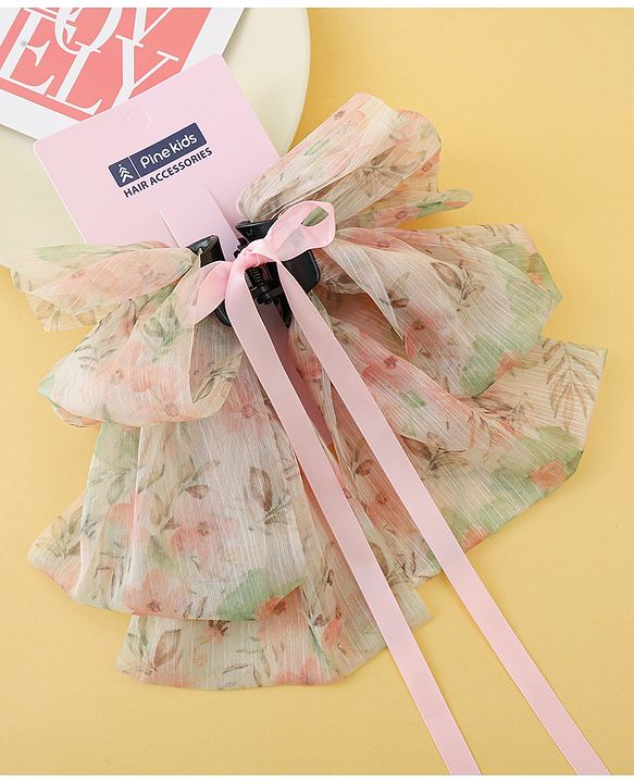 Pine Kids Bow & Butterfly Clip Free Size - Light Pink