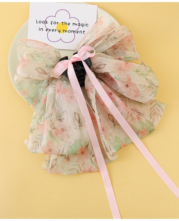 Pine Kids Bow & Butterfly Clip Free Size - Light Pink