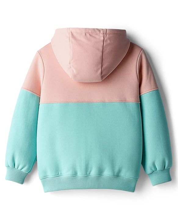 Pine Kids Cotton Knit Full Sleeves Hooded Sweatjacket With Floral Embroidery - Multicolor