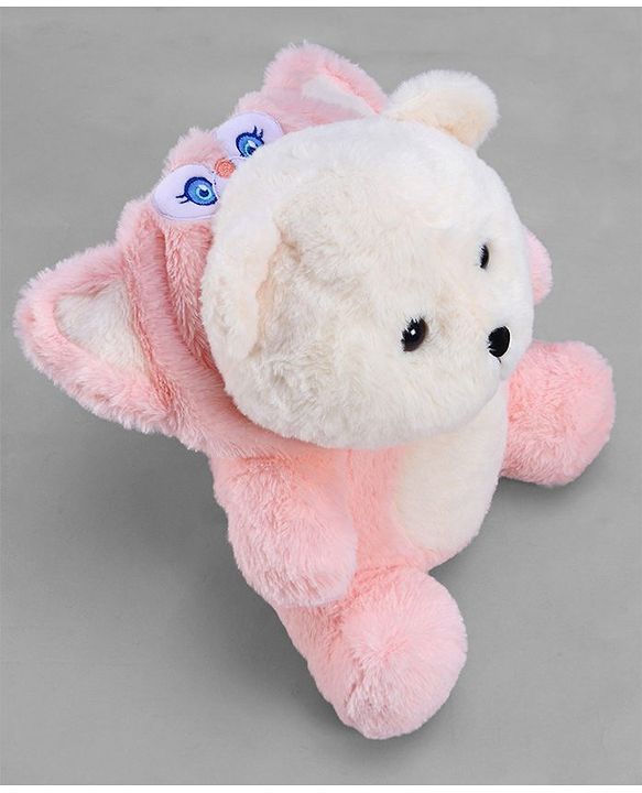 Babyhug 35cm Plush Hooded Teddy Bear Soft Toy - Pink| for Toddler Gifting| Boys & Girls| Stuffed Animal| Baby Safe| Cuddle & Travel Partner| Super Soft Fabric| Room & Car Décor
