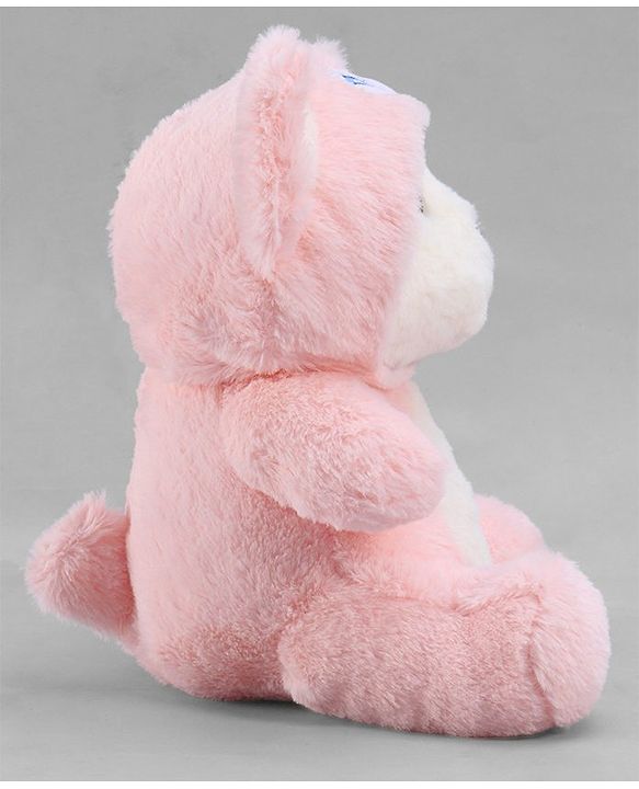Babyhug 35cm Plush Hooded Teddy Bear Soft Toy - Pink| for Toddler Gifting| Boys & Girls| Stuffed Animal| Baby Safe| Cuddle & Travel Partner| Super Soft Fabric| Room & Car Décor
