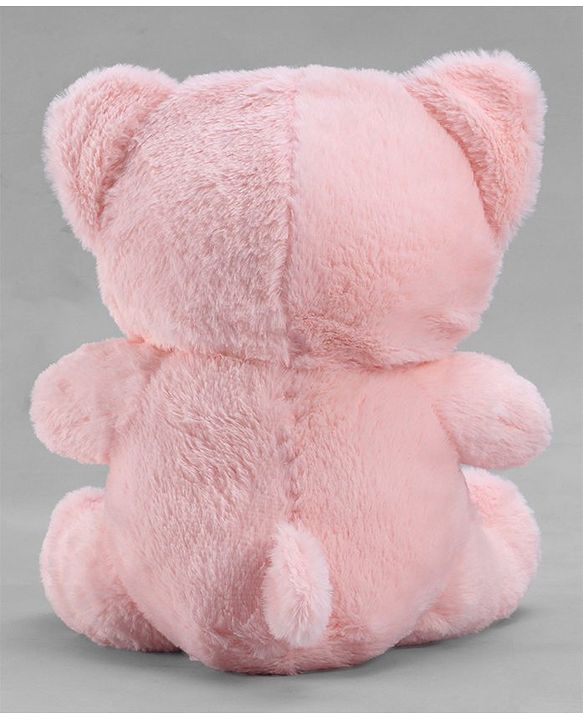 Babyhug 35cm Plush Hooded Teddy Bear Soft Toy - Pink| for Toddler Gifting| Boys & Girls| Stuffed Animal| Baby Safe| Cuddle & Travel Partner| Super Soft Fabric| Room & Car Décor