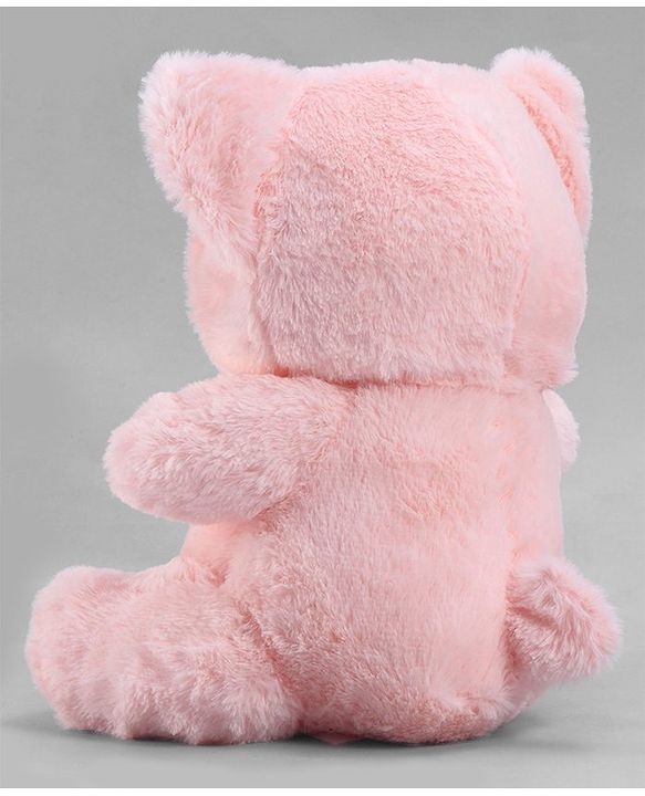 Babyhug 35cm Plush Hooded Teddy Bear Soft Toy - Pink| for Toddler Gifting| Boys & Girls| Stuffed Animal| Baby Safe| Cuddle & Travel Partner| Super Soft Fabric| Room & Car Décor