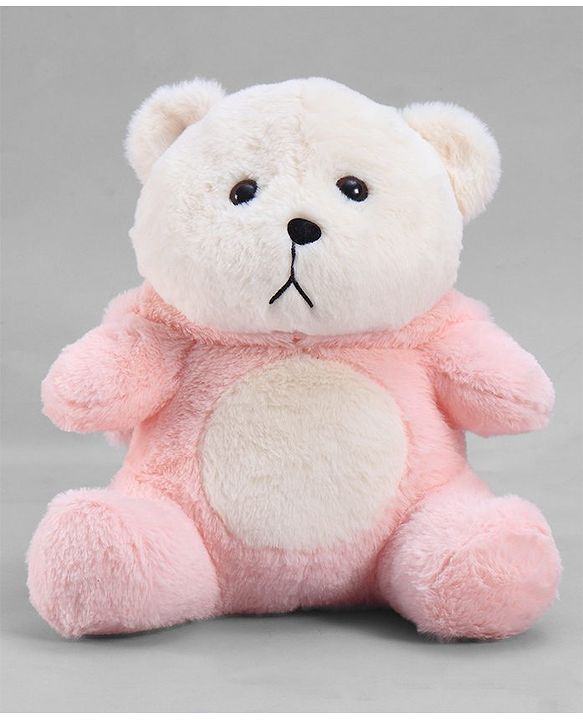 Babyhug 35cm Plush Hooded Teddy Bear Soft Toy - Pink| for Toddler Gifting| Boys & Girls| Stuffed Animal| Baby Safe| Cuddle & Travel Partner| Super Soft Fabric| Room & Car Décor