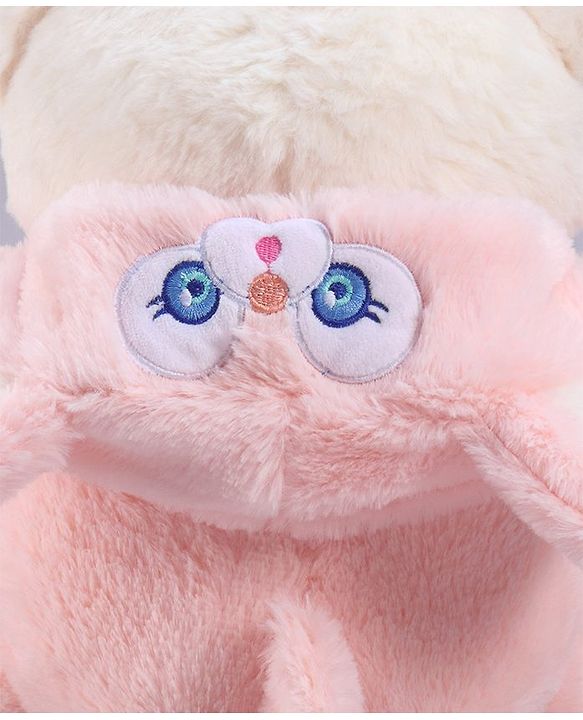 Babyhug 35cm Plush Hooded Teddy Bear Soft Toy - Pink| for Toddler Gifting| Boys & Girls| Stuffed Animal| Baby Safe| Cuddle & Travel Partner| Super Soft Fabric| Room & Car Décor