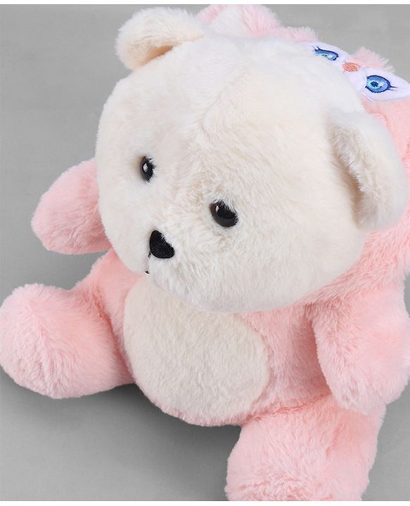 Babyhug 35cm Plush Hooded Teddy Bear Soft Toy - Pink| for Toddler Gifting| Boys & Girls| Stuffed Animal| Baby Safe| Cuddle & Travel Partner| Super Soft Fabric| Room & Car Décor