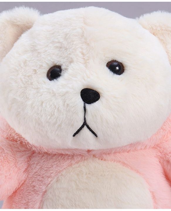 Babyhug 35cm Plush Hooded Teddy Bear Soft Toy - Pink| for Toddler Gifting| Boys & Girls| Stuffed Animal| Baby Safe| Cuddle & Travel Partner| Super Soft Fabric| Room & Car Décor