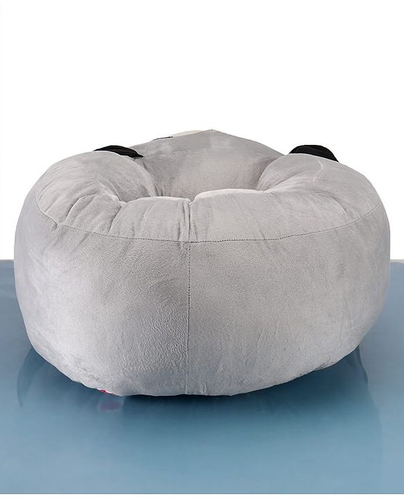 Babyhug Plush Dog Baby Seater - Grey|Super Soft & Comfortable| Sitting Support for Infants| Ideal for Playtime|Rest & Lounging|  Infant Safety Chair| Toddler Sitting Trainer| Maintain Good Posture
