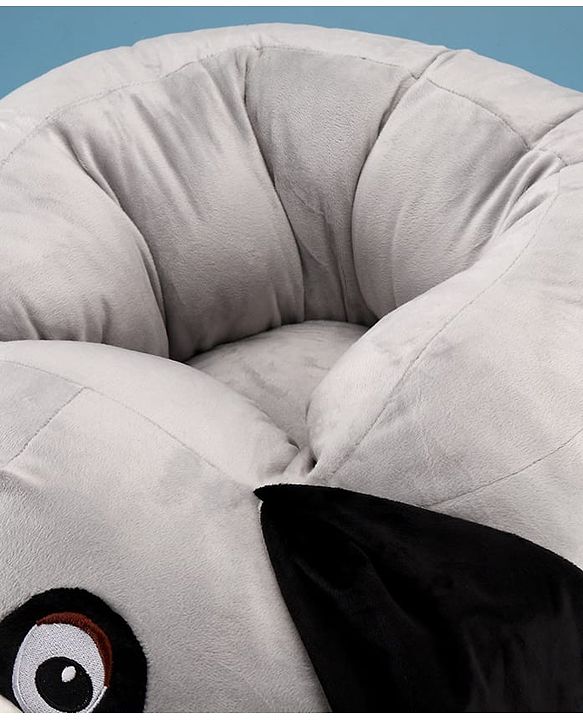 Babyhug Plush Dog Baby Seater - Grey|Super Soft & Comfortable| Sitting Support for Infants| Ideal for Playtime|Rest & Lounging|  Infant Safety Chair| Toddler Sitting Trainer| Maintain Good Posture