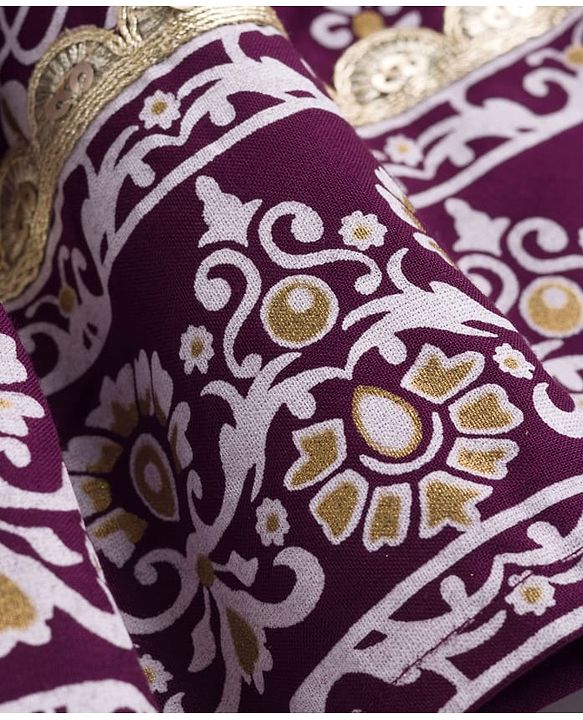 Pine Kids Viscose Woven Half Sleeves Choli Lehenga Set with Dupatta & Motif Glitter Print - Purple