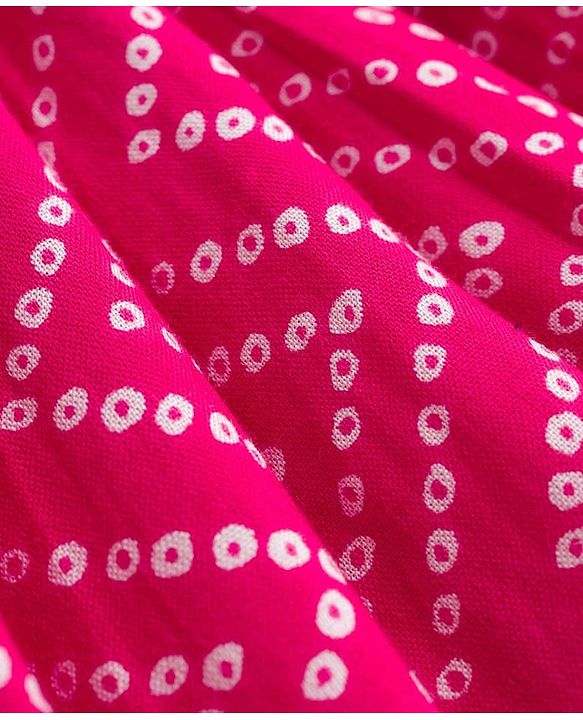 Pine Kids Cotton Woven Sleeveless Floral & Badhani Printed Top with Jacket & Pant Set - Pink