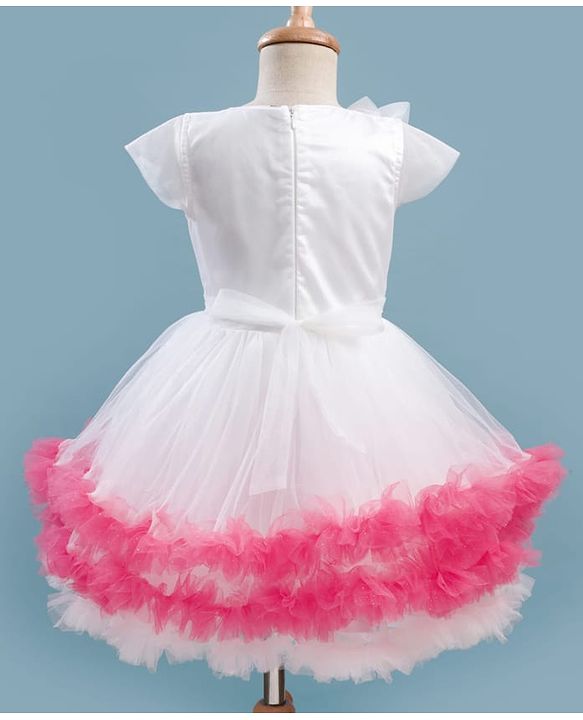 Pine Kids Woven Cap Sleeves Party Dress With Frill Detailing - White