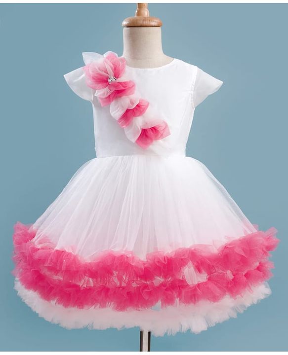 Pine Kids Woven Cap Sleeves Party Dress With Frill Detailing - White