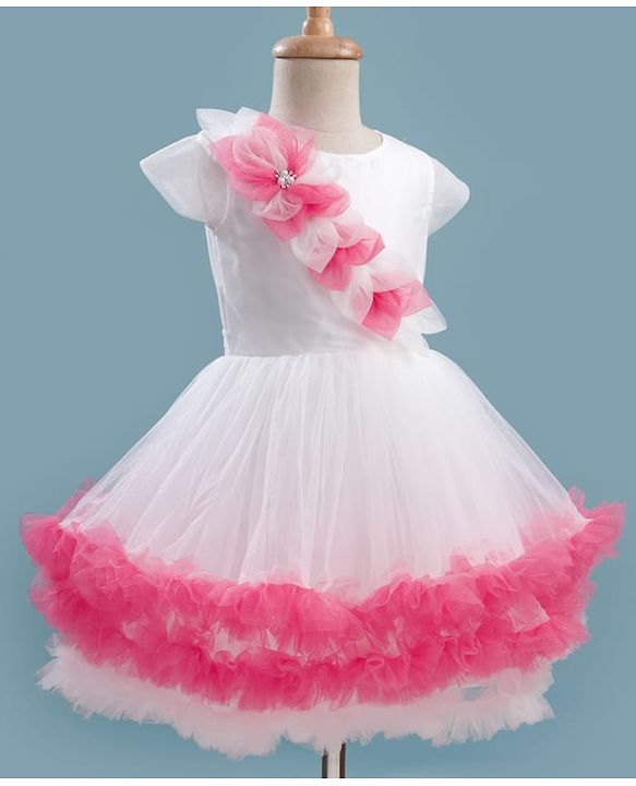 Pine Kids Woven Cap Sleeves Party Dress With Frill Detailing - White