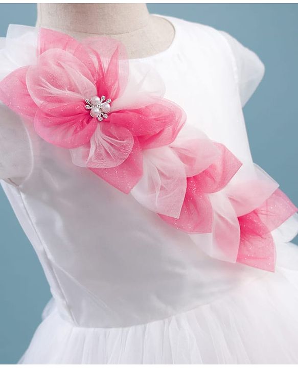 Pine Kids Woven Cap Sleeves Party Dress With Frill Detailing - White