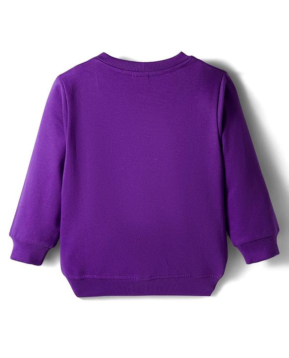 Babyhug Cotton Knit Full Sleeves Sweatshirt With Dino Print - Purple