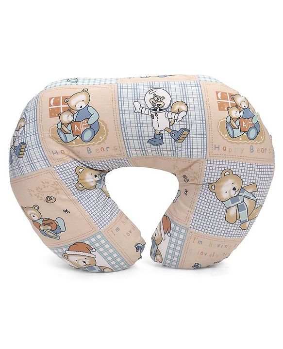 Babyhug Cotton Feeding Pillow Teddy Bear Print - Pink | Fits upto waist size 44 inches