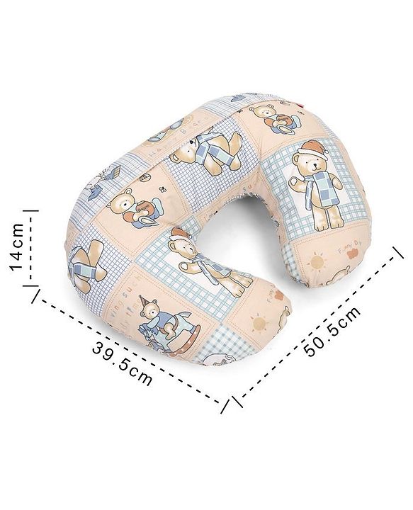 Babyhug Cotton Feeding Pillow Teddy Bear Print - Pink | Fits upto waist size 44 inches